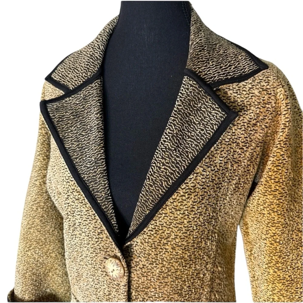 PARSLEY & SAGE Two Toned Velvety Jacquard Textured Blazer Jacket Size Medium - Picture 2 of 13